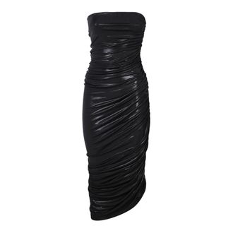 Norma Kamali Zwarte Asymmetrische Jurk - Dames - Feestkleedjes - Zwart - S - Polyester - Kleedjes
