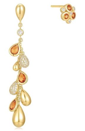 Ania Haie Lab Grown Nano & Cubic Zirconia Mismatched Earrings in Shiny Gold at Nordstrom