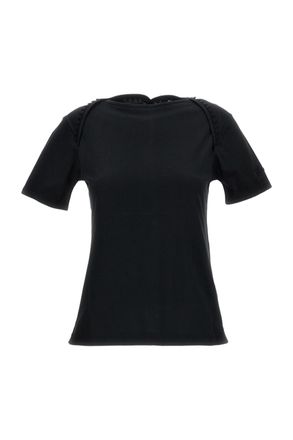 Jacquemus Short-Sleeved T-Shirt with Passementerie Trim and Embroidered Logo