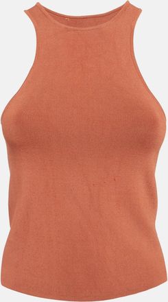 Shona Joy Brown Stretch Knit Crop Top