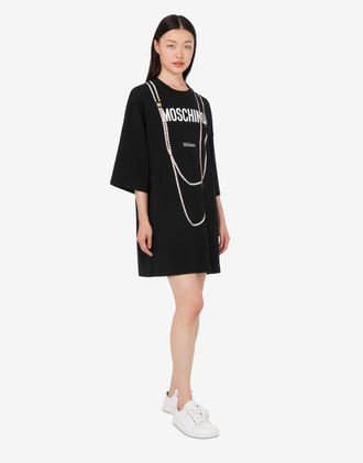 Moschino Printed heavy cotton dress - Black