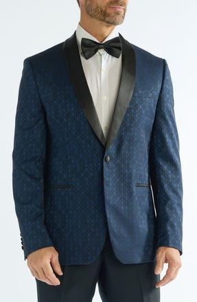 The Savile Row Company Floral Jacquard Evening Jacket in Navy at Nordstrom Rack, Size 38 Regular