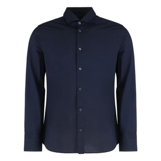 Moorer Overhemden, Heren, Blauw, M, Blouses & Shirts