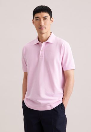 Seidensticker Poloshirt SEIDENSTICKER, Herren, Gr. M, pink, 100% Baumwolle, unifarben, regular fit, Shirts Poloshirt, Polo Uni