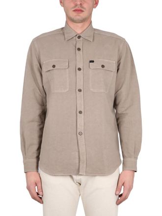 Fay Grey Regular Logo Shirt