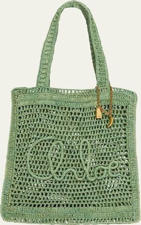 Chloé Summer Banana Tote Bag in Crochet Fabric