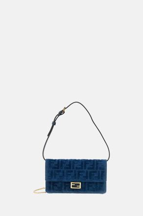 Fendi Portafoglio Con Catena In Denim Flock