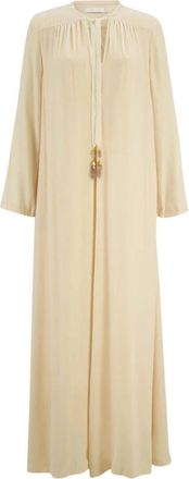Zimmermann Bloemen Zijden Tubular Jurk - Dames - Maxi kleedjes - Beige - S - Leer - Kleedjes
