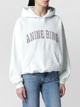 Anine Bing hooded top kangaroo pocket ribbed finishes