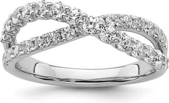 Diamond2Deal 14k Gold Lab Grown Diamond Wedding Band Ring 1Ct Clarity- VS Color- D-E