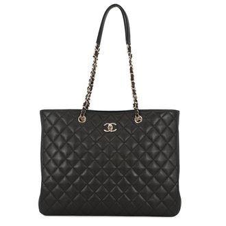 Chanel Black Grained Calfskin Shopping Bag Tote Bag (Pre-Owned)