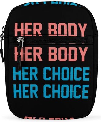 Generic Her Body Her Choice Trendy Crossbody Bag for Men Women Small Satchel Men Sling Adjustable Shoulder Strap Messenger