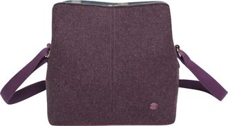 Earth Squared Plain Wool Logan Bag - Ethical & Sustainable Crossbody & Shoulder Bag, Smart Everyday Handbag with Adjustable Strap (Plum Wool)