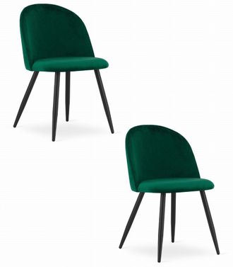 OEM Silla Bello - Terciopelo Verde / Patas Negras X 2