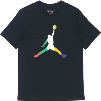 Nike Jordan Air Jordan Solid Color Round Neck Printing Short Sleeve Black DN1469-010