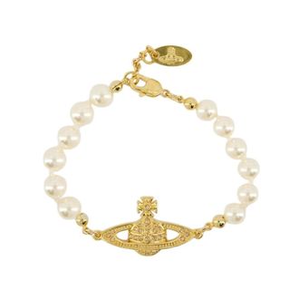Vivienne Westwood Pulsera de Lat&oacute;n con Relieve Dorado - Accessories - Mujer - Amarillo - ONE SIZE