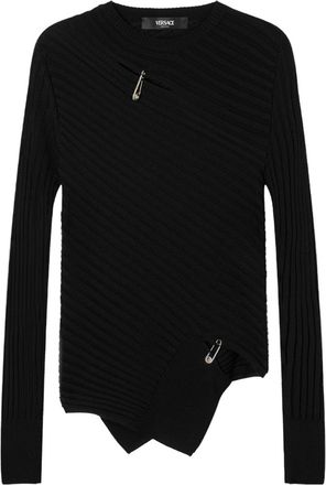 Versace safety-pin sweater - Black