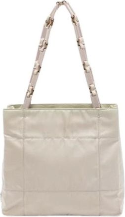 Prada Pre-owned Vintage Nylon Schoudertas - Dames - Vintage Shopper - Beige - ONE Size - Nylon - Vintage