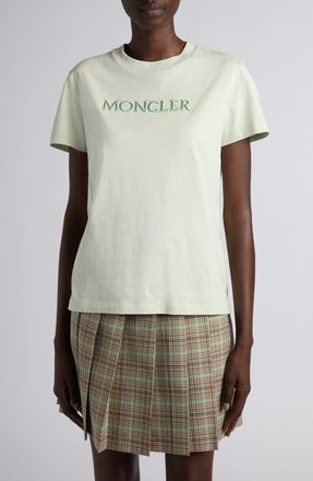 Moncler Embroidered Logo T-Shirt in Green at Nordstrom, Size Xx-Large