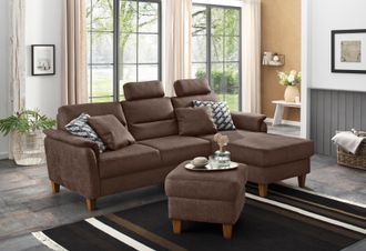 HOME AFFAIRE Ecksofa »Palmera L-Form, B: 244 cm« optional Bettfunktion & Bettkasten, Federkern