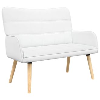 vidaXL Sof&aacute; De 2 Plazas Blanco 115 X 61 X 87 Cm Tela Vidaxl