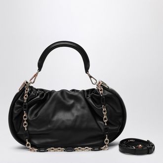 Roger Vivier Viv Choc Royal Black Leather Hobo Bag