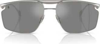 Ferrari 61mm Irregular Sunglasses in Gunmetal /Mirror Silver at Nordstrom