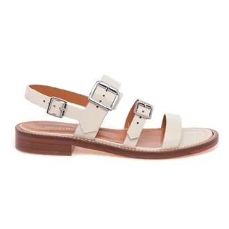Guglielmo Rotta Low Leather Sandal - female - Guglielmo Rotta - Flat Sandals - White - 8 UK - Shoes