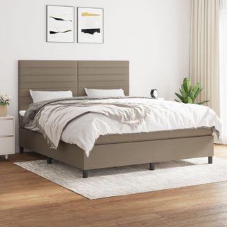 vidaXL Vidaxl - Cama Box Spring Con Colch&oacute;n Tela Gris Taupe 180x200 Cm