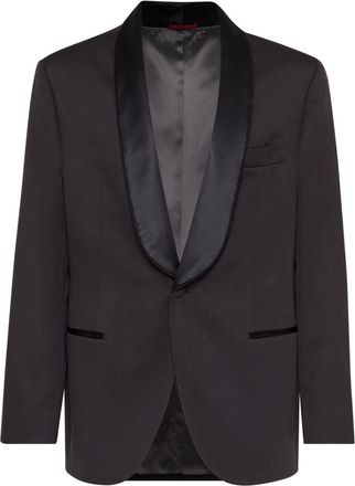Brunello Cucinelli shawl-lapels dinner blazer - men - Cupro/Silk - 48 - Black