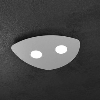 Top-Light Plafoniera Moderna Shape Metallo Grigio 2 Luci Gx53