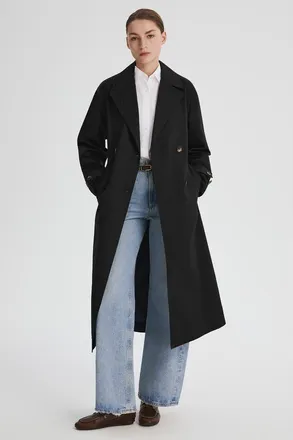 Orolay Maxi Oversized Trench Coat in Black at Nordstrom, Size X-Small