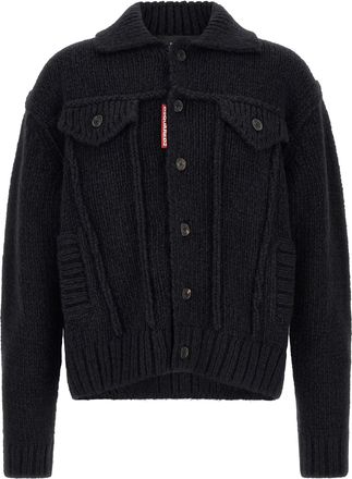 Dsquared2 Blue Marabou Mens Cardigan