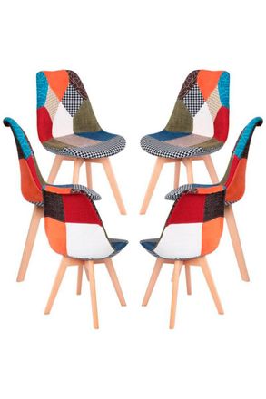 Regalos Miguel Packs Sillas Comedor - Pack 6 Sillas Synk Patchwork - Patchwork Clear