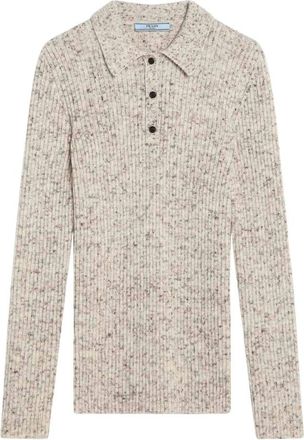 Prada Maglia Serafino - Dames - Polos - Beige - L - Tops
