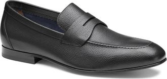 Johnston & Murphy Higgins Penny Loafer in Black Full Grain at Nordstrom, Size 10.5