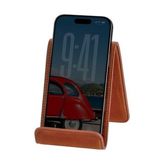 Graphic Image Leather Phone Tablet Holder in Cognac at Nordstrom