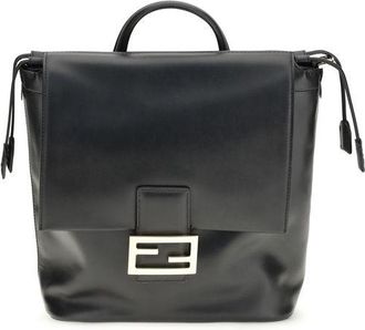 Fendi Black Calf Leather Bos Taurus Womens Backpack