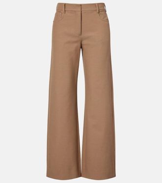 Max Mara Cotton-blend wide-leg pants