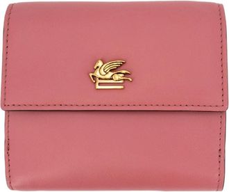 Etro Leren Portemonnee met Pegasus Versiering - Dames - Portefeuilles - Paars - ONE Size - Leer - Accessoires