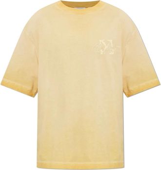 Off-white T-shirt met geborduurd logo - Heren - T-shirts - Oranje - XL - Katoen - Tops