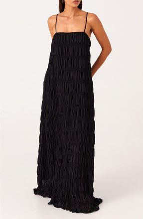 SNDYS Louisiana Smock Maxi Dress in Black at Nordstrom, Size X-Small