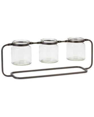 Melrose International Bottle Vases In Iron Stand