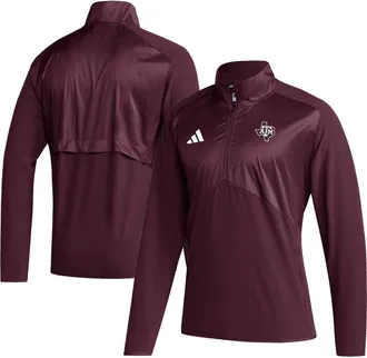 adidas Mens adidas Maroon Texas A&M Aggies Sideline AEROREADY Raglan Sleeve Quarter-Zip Jacket at Nordstrom, Size Xx-Large