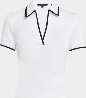 Veronica Beard Kearney Short-Sleeve Polo Tee