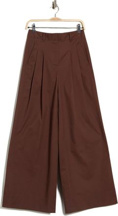 Derek Lam Juliana Wide Leg Pleated Pants in Coffee at Nordstrom Rack, Size 12