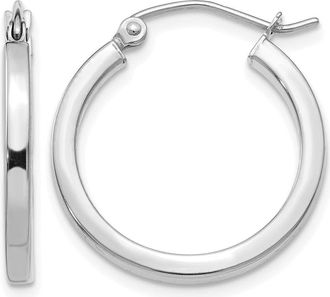 Diamond2Deal 14k Gold 2mm Square Shape Tube Hoop Earrings