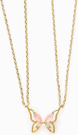 Girls Crew Butterfly Besties Necklace Set In Gold