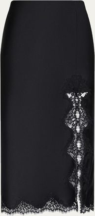 L'agence Tico Lace Silk Midi Skirt