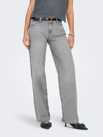 Only Low-rise-Jeans ONLY ONLBRENDA LOW WIDE DNM CRO117 NOOS, Damen, Gr. XL, L&auml;nge 30, light grau denim, Denim/Jeans, Obermaterial: 100% Baumwolle, unifarbe